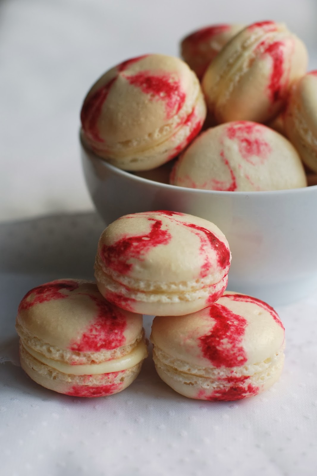 Raspberry and White Chocolate Macarons - Afternoon Crumbs